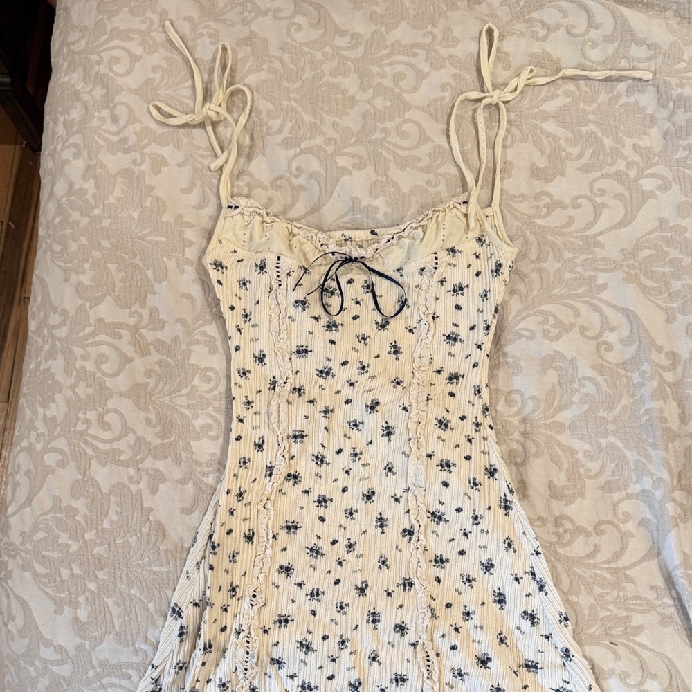Lacemade Blueberry Floral Tie-Strap Dress